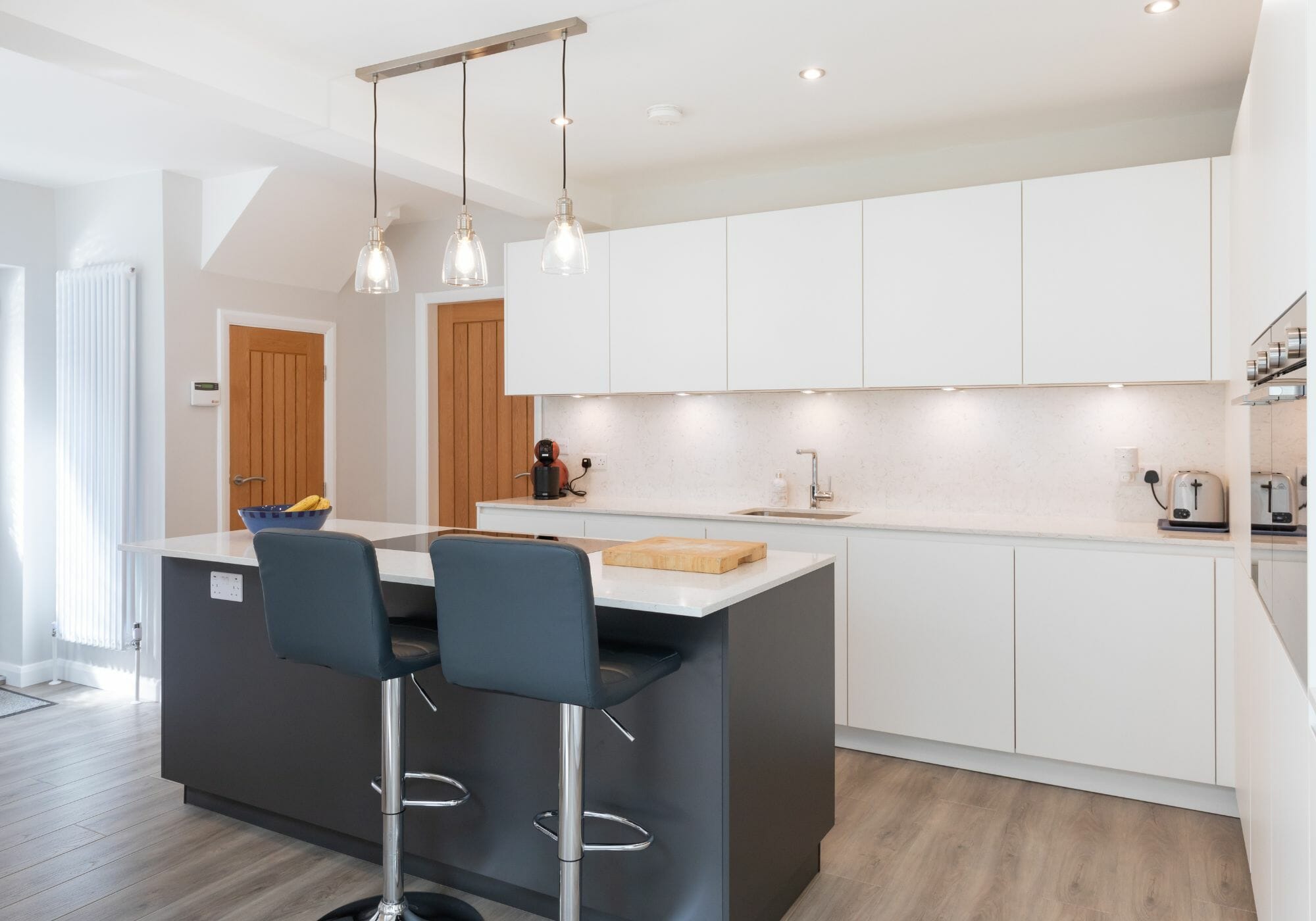 Pronorm YLine Arctic White & Midnight Blue Kitchen Project In Halifax