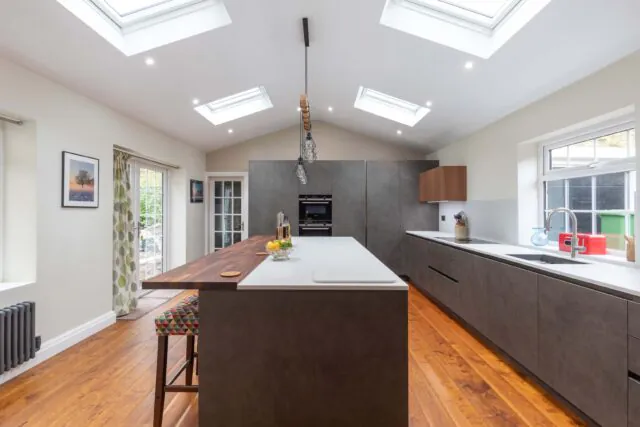 Walnut Handleless Kitchen in Leeds